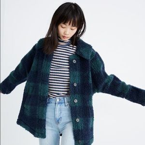 Madewell Evergreen Sherpa Jacket in Buffalo Check